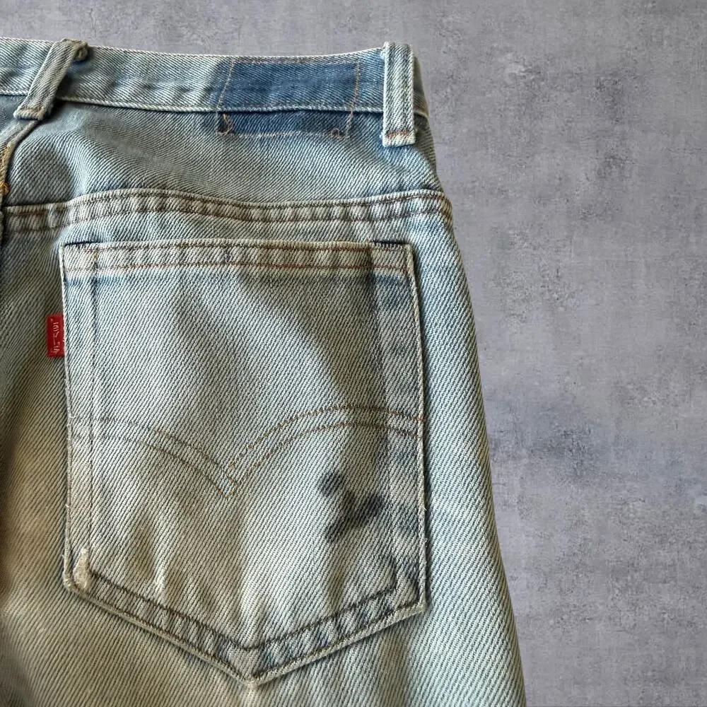 VTG 70s 80s Levis 517 Bootcut Jeans Light Wash USA Made 29x29 Perfect Fade